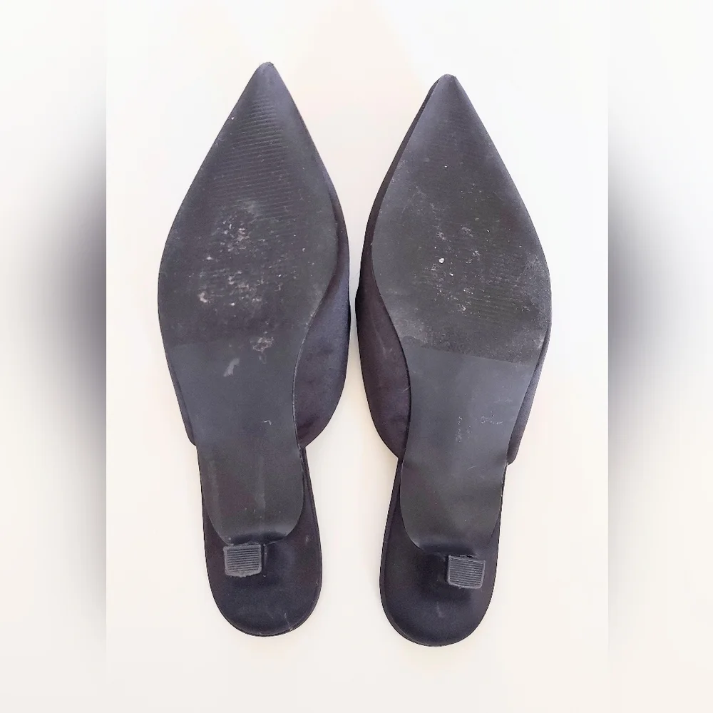 Steve Madden Black Kees Rhinestone Embellished Kitten Heels Womens Size 7M